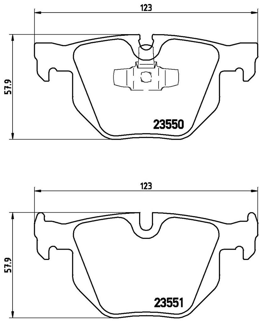 BMW Disc Brake Pad Set - Rear (Low-Metallic) 34216790762 - Brembo P06039